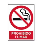 Letrero NO FUMAR Chico Rojo